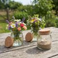 Dekoracja szklana z korkiem Vintage Clear Natural Ø7cm H8cm 6 szt. | Floristik24.pl