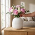 Wazon na kwiaty, wazon ceramiczny, wazon dekoracyjny biały Ø22cm W22,5cm | Floristik24.pl