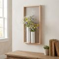 Drewniana dekoracja ścienna z ceramicznymi wazonami wys. 35 cm w stylu rustykalnym | Floristik24.pl