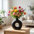 Wazon Nowoczesny Ceramiczny Czarny Nowoczesny Owalny 21×7×20cm | Floristik24.pl