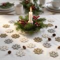 Śnieżynki drewno brokatowe mix Ø2cm 144szt | Floristik24.pl