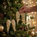 Zawieszka dekoracyjna Angel Wings Świąteczna złota 14,5×9cm 4 szt | Floristik24.pl