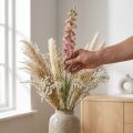 Suszona (sztuczna) ostroga różowa Delphinium, wazon dekoracyjny 64 cm 25 g | Floristik24.pl
