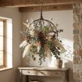 Korona metalowa do zawieszenia rdzawobrązowa Ø31cm H31cm | Floristik24.pl