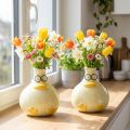 Wazon z figurką kaczki, ceramiczny, wesoły wzór, idealny do nowoczesnych wnętrz, 15 cm, 2 sztuki | Floristik24.pl