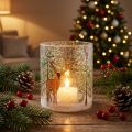 Szklany świecznik na tealighty Christmas crackle Szklanka na tealighty wys. 13 cm | Floristik24.pl