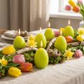 Świece wielkanocne w kształcie jajka, świece wielkanocne w kształcie jajka, limonkowo-zielone, 9cm, 20h, 6 szt. | Floristik24.pl