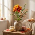 Dekoracja ze sztucznych kwiatów dalie sztuczne kwiaty pomarańczowe 62cm | Floristik24.pl