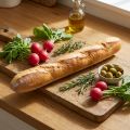 Dekoracyjna replika bagietki 38 cm - sztuczne jedzenie, imitacja chleba do witryn sklepowych i dekoracji kuchni | Floristik24.pl