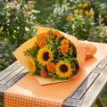 Papier do mankietów 37,5 cm Jasnopomarańczowy Kratka 100 m | Floristik24.pl