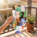 Dzwonek wietrzny muszle Capiz wieszak na dekoracje marynistyczne Ø14,5cm 55cm | Floristik24.pl