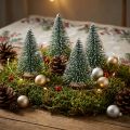 Mini choinki ośnieżony zimowy las Ø5cm wys.8cm 12 szt. | Floristik24.pl