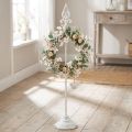 Stojak na wianek Shabby Chic Biały stojak na wianek Metal 4 haki wys. 76 cm | Floristik24.pl