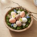 Jajka Wielkanocne Flokowane w Brzoskwiniowo-Brązowo-Białe H6cm 24szt | Floristik24.pl