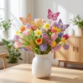 Wiosenna dekoracja kwiatowa korki drewniane dekoracyjne motyle 28cm 18 szt | Floristik24.pl