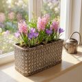 Sadzarka Ceramiczna miska do sadzenia Brązowy, biały 23×11×11cm | Floristik24.pl