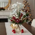 Sztuczna gałązka starzec, liść srebrny, staruszek, szczegółowa, 45 cm, 3 sztuki | Floristik24.pl