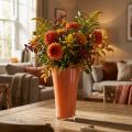 Wazon na kwiaty pomarańczowe Wazon dekoracyjny Fizzy Siena Ø20cm H35cm | Floristik24.pl