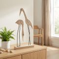 Stojak na figurki drewniane para żurawi naturalny 27,5×13cm 2 szt | Floristik24.pl