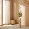 Wisząca ozdoba makramowa Boho Beżowo-brązowa Ø12cm H79cm Wieszak na rośliny | Floristik24.pl