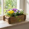 Doniczka drewniana w kształcie cegły z recyklingu drewna 32×15×10cm | Floristik24.pl