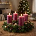 Świece filarowe w jednolitym kolorze, fioletowo-jagodowe, 70 x 120 mm, 4 sztuki – idealne do dekoracji stołu i na uroczystości | Floristik24.pl