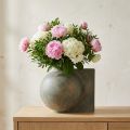 Wazon dekoracyjny ceramiczny o wyglądzie antycznym brązowo-szary 30×20×24cm | Floristik24.pl