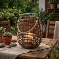 Latarnia dekoracyjna, dekoracja świecy z uchwytem, lampion w koszu Ø23cm W27cm | Floristik24.pl