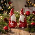 Figura Mikołaja Mikołaja czerwona, biała ceramika W13,5cm 2szt | Floristik24.pl