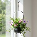 Wiszący kosz metalowy kosz wiszący kwiaty cynk czarny Ø15cm | Floristik24.pl