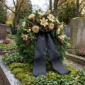 Czarna wstążka do wieńców 200mm 25m do florystyki pogrzebowej, odporna na warunki atmosferyczne i nadająca się do zadruku | Floristik24.pl