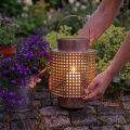 Dekoracyjna latarnia metalowa latarnia z uchwytem w kształcie róży Ø18cm W29cm | Floristik24.pl
