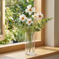 Kwiaty sztuczne Cosmea białe kwiaty jedwabne W51cm 3 szt | Floristik24.pl