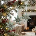 Zawieszka świąteczna deco gwiazda do zawieszenia Mięta 4szt | Floristik24.pl