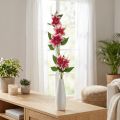 Gałązka powojnika z 5 kwiatami, kwiat sztuczny, gałązka ozdobna różowa, biała dł.84cm | Floristik24.pl