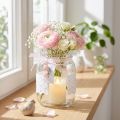 Szklany słoik z pokrywką i końcówką Ø10cm W17cm | Floristik24.pl