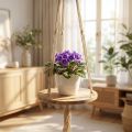 Huśtawka na rośliny, taca na kwiaty na linie, wiszący kosz z makramą Ø34cm L84cm | Floristik24.pl