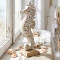 Seahorse Deco Dekoracja Morska z Białego Drewna Rysunek W38cm | Floristik24.pl