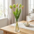 Sztuczne kwiaty tulipan zielony, wiosenny kwiat 48cm pakiet 5 sztuk | Floristik24.pl
