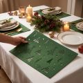 Podkładka dekoracja stołu świąteczna zielony filc 45×35cm 4szt | Floristik24.pl