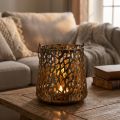Deco lampion dekoracja stołu świecznik na tealighty złoty antyk 14,5cm | Floristik24.pl