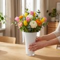 Wazon „Fizzy” Ø16cm W27cm biały, 1 szt | Floristik24.pl