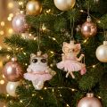 Szklane ozdoby koty z tutu jako ozdoba choinkowa 11cm 2szt. | Floristik24.pl