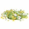 Floristik24 Wianek kwiatowy z anemonem biały, żółty Ø30cm