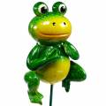 Floristik24 Ozdobna żaba skacząca z metalowymi sprężynami zielony, żółty W65,5cm