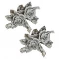 Floristik24 Róża do dekoracji grobu polyresin 10cm x 8cm 6szt