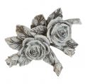 Floristik24 Róża do dekoracji grobu polyresin 10cm x 8cm 6szt