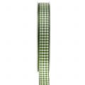 Floristik24 Wstążka prezentowa w kratkę zielona 15mm 20m