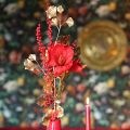 Gałąź miłorzębu dekoracyjna sztuczna roślina brązowa brokatowa 84cm | Floristik24.pl