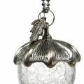 Floristik24 Christmas Tree Ornament Acorn Glass Silver Antique 11cm 4szt.